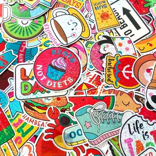 100Pcs Pink INS Style Graffiti Girl Sticker For Laptop Luggage Skateboard Phone Motorcycle Refrigerator Stationery Stickers