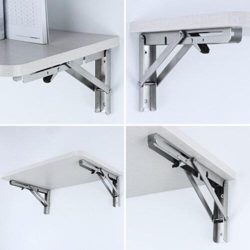 Stainless steel Adjustable Wall Mounted Angle Bracket Triangle Folding Shelf corner Bracket DIY Home bookshelf Table Bench 2PCS