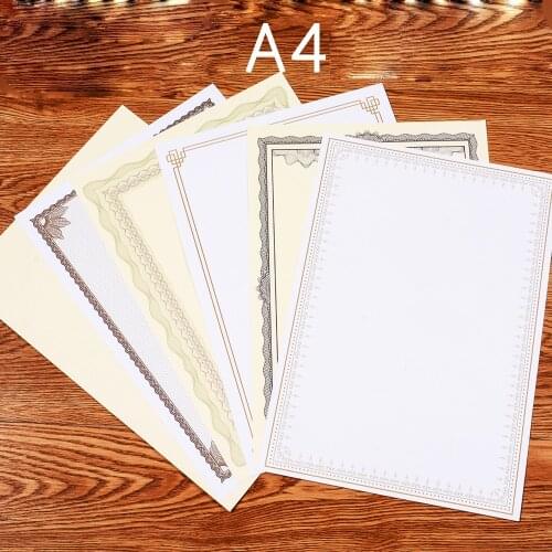 20 Sheets Per Bag A4 Thick Blank Printable Retro Paper Certificate Inside Page 140g certificate Core Innovative New Style DIY