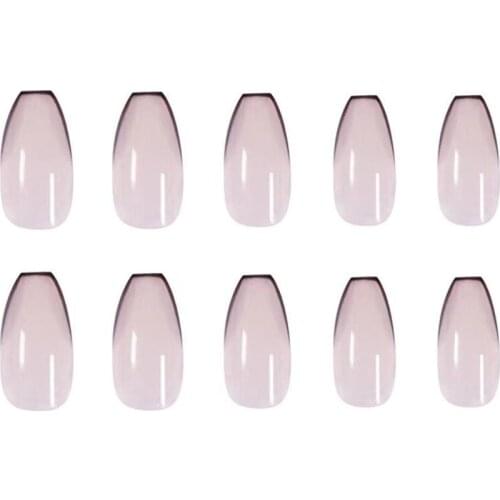 24 Pieces French False Nail Nude Ballet Wearing Manicure Finished Fake Nails DIY Nail Salon Removable Nail Patch