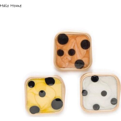 5pcs Enamel Shank Square Metal Buttons for Repair Sewing Scrapbook Handicrafts Clothing Headware Gift Decor 20mm