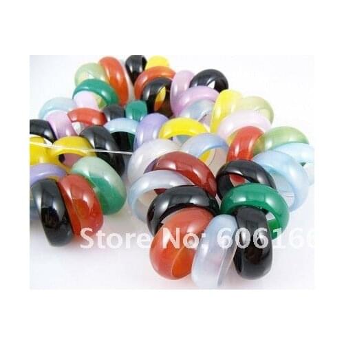 50x High Quality 8mm Width Natural Ring Multicolour Band Rings Fashion Ethnic Jewelry