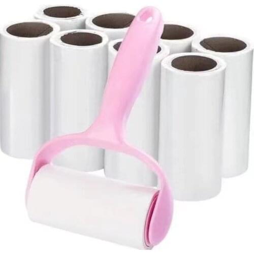 9 paper drums and 1 handle dust sticky paper roller oblique sticking to remove clothes stains and dust brush hair removal
