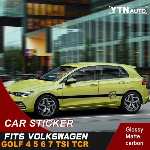 Car Decals Fit For VW Golf 4 5 6 7 TSI TCR PVC Black Graphic Vinyl Modified Decoration Custom Car Stickers Car Stylings