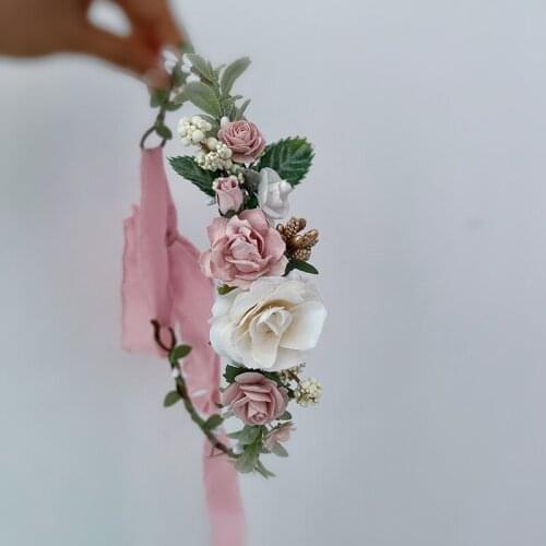 Free Shipping Ivory Blush Pink Flower Crown