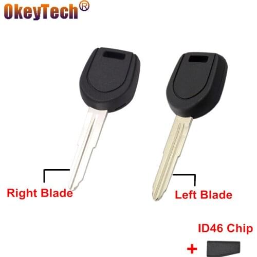 OkeyTech Transponder Key Shell Case Fob Fit For MITSUBISHI Colt Lancer Mirage Remote Key Left/Right Blade ID46 PCF7936 Chip