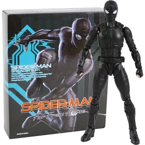 Spider-Man Far From Home Black Spiderman Stealth Suit SHF Action Figure Toy