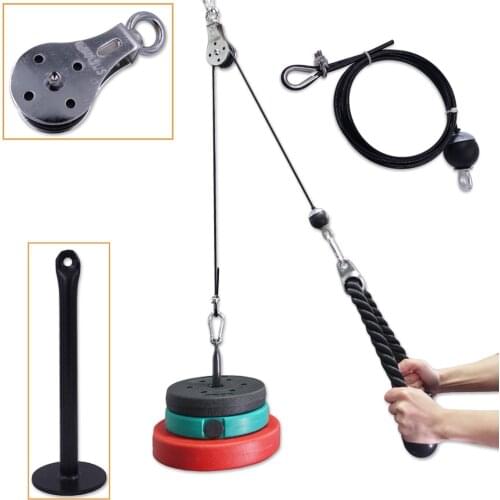 Fitness Pulley Cable System DIY Loading Pin Lifting Triceps Rope Machine Workout Adjustable Length Home Gym Sport Accessories