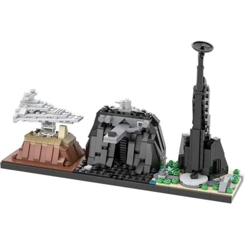 MOC Hovering Interstellar Destroyer Series Energy Conversion Laboratory Castle Tower Building Blocks Childrens Toys Brick Model