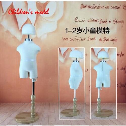 1-2 year-old childrens half-style models props, child clothing White Cotton fabric wood Disc base 1PC woman pet mannequin,HY017