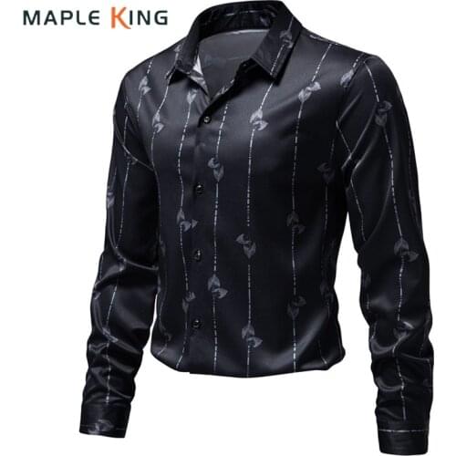 Мужские полосатые рубашки Maple King China At AliExpress