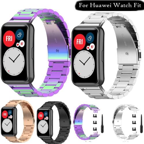 Metal Strap For Huawei Watch Fit Smart WatchStrap Band Stainless Steel Quick Release Watchband Bracelet Belt Wriststrap + tool