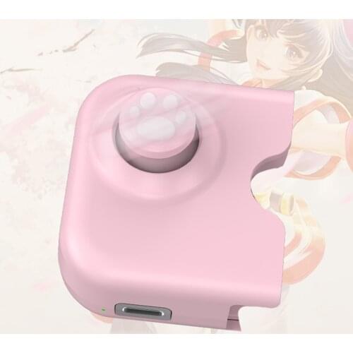 Mobile Game Controller Charing Port Through Pink Mobile Controller Phone Game Joystick Suction Cup for iPhone Pass