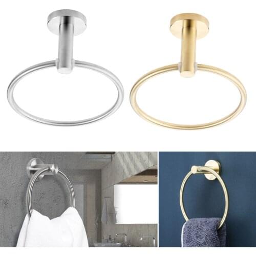 Stainless Steel Towel Ring Hook Wall Mounted Towel Hanger Hanging Bathroom Modern Towel Rack Anti-Rust Holder