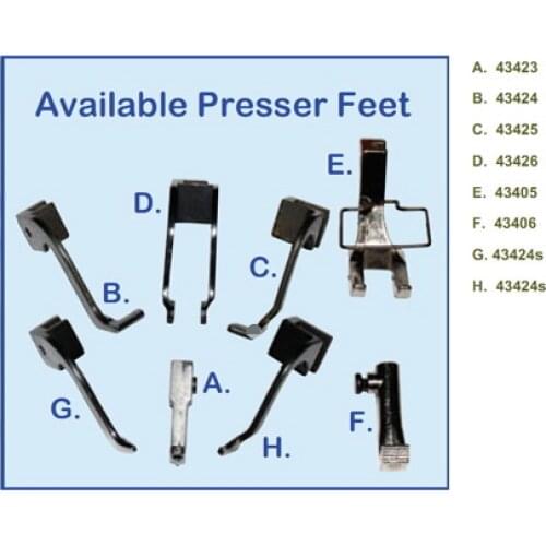 New Toe Harness Foot for Juki 441 TOPEAGLE TCB-441 LEFT PF RIGHT PF BILATERAL MIDDLE FOOT FEET 43423 43424 43425 43405