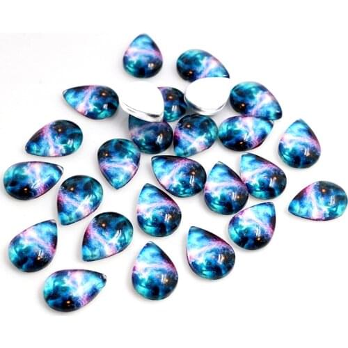 10x14mm 13x18mm 18x25mm Drop Milky Way New Fashion Handmade Photo Glass Cabochons Pattern Domed Jewelry Accessories supplies