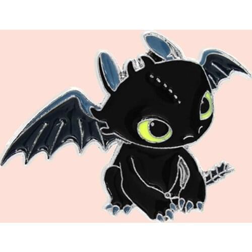 ZF293 Cool Dragon Night Fury Cartoon Icons Style Metal Enamel Badge Buttons Brooch Anime Lovers Denim Shirt Lapel Pins