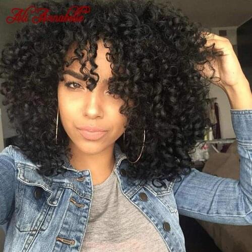 Jerry Curl Pixie Cut Wig With Bangs Short Human Hair Wigs For Women Jerry Hair Wigs Natural Full Machine Made Glueless Wig