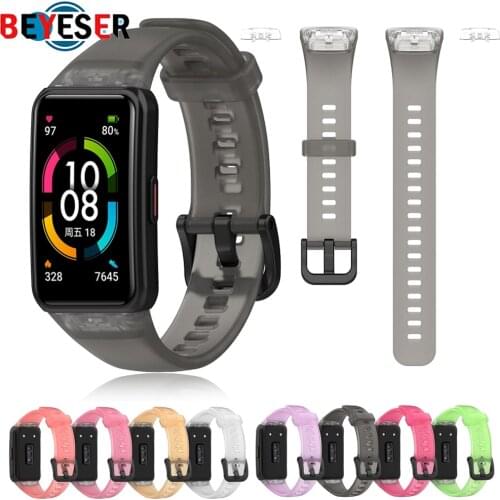 Transparent TPU Bands for Huawei Band 6/Honor Band 6 Smart Wristband High Quality Replacement Strap for Huawei Band6 Smartwatch