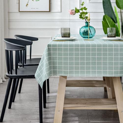PVC Plastic rectangular Thicken grid Floral printed Tablecloth Oilcloth Waterproof Oilproof kitchen dining Table colth Cover Mat