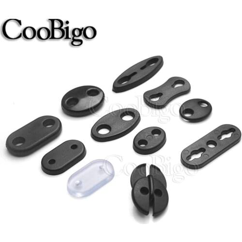 20pcs Assorted Style Plastic 2 Hole Flat Cord Lock Adjuster For Outdoor Camping Paracord Sportswear Rope Tent Accessories