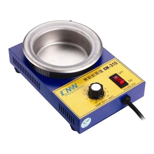 CM manual round soldering pot Lead free small molten solder furnace tin melting Titanium pot digital display 220V 110V 200-480C
