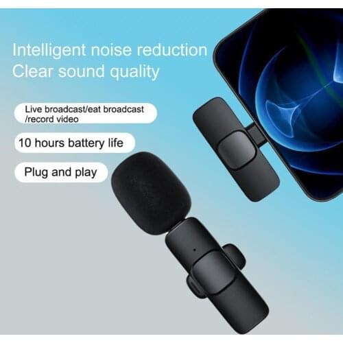 Plug Play Black Noise Reduction Lavalier Microphone for Video Conference