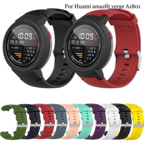 Silicone Watchband for Xiaomi Huami 3 Amazfit Verge Watch band Replacement Belt for AMAZFIT VERGE A1801 Wrist Bracelet Straps