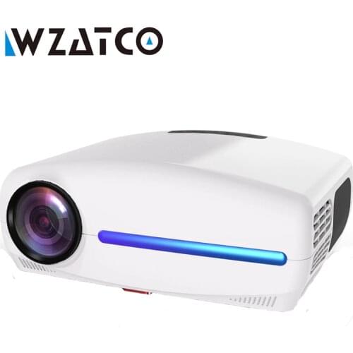 WZATCO C2 Built-in Android 9.0 Smart WiFi 1080p Full HD LED Projector 6800Lumens Home Cinema 4K Video Proyector for home theater