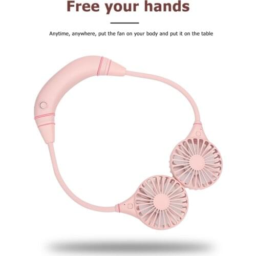 USB Rechargeable Personal Neck Fan 360 Adjustable Mini Wearable Neckband Fan Personal Space Cooling Fan for Home