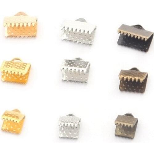 High Quality 100PCS Crimp End Caps Buckle Tips for Necklace&Bracelet Velet Ropes Cords Connectors Clasp,DIY Jewelry Findings