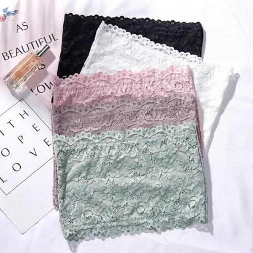 Womens Cotton Underwear Tube Tops Sexy Lace Bra Fashion Sports Tank Up Female Sling Solid Color Brassiere Female Sexy Lingerie