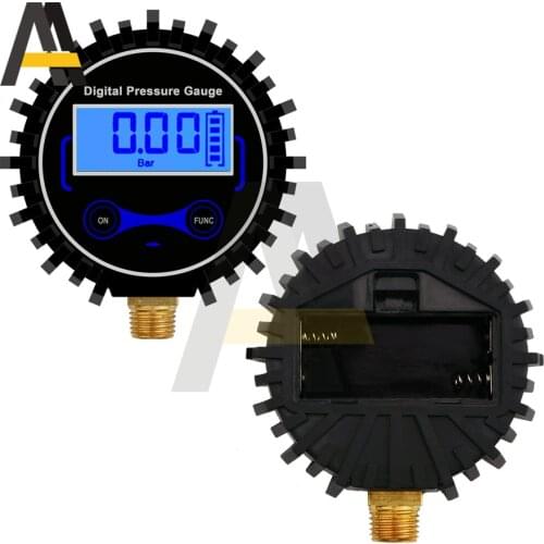0-200PSI Digital Tyre Tire Air Pressure Gauge 1/4(13M) Range LCD Backlight Display for Car Truck Bike Auto Pressure Tester Tool