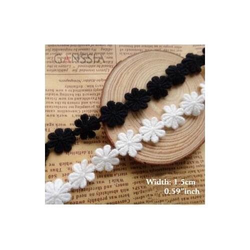 1yard Width: 1.5cm Flower cotton lace trim for scrapbooking Garment accessories(ss-43)