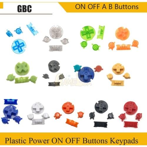 1sets Plastic Power ON OFF Buttons Keypads for Gameboy Color GBC Colorful Buttons for GBC D Pads A B Buttons