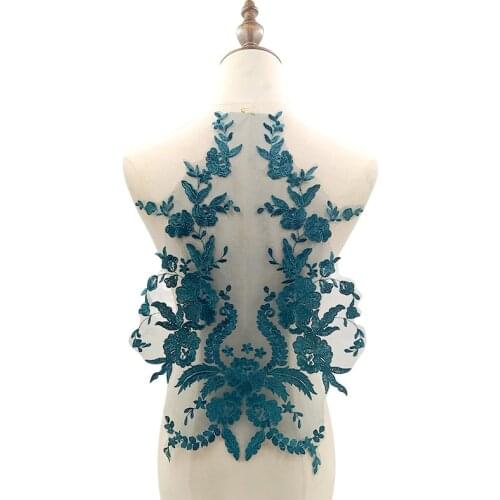 1 PCS French Lace Wedding Dress Applique DIY Bridal Headdress Ivory Lace Collar Lace Fabric Patch