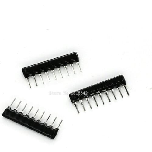 30PCS DIP Exclusion Network Resistor Array 9pin A09-101J 681J 102J 103J 104J 470 510 ohm 1K 2K 3K3 4.7K 5.1K 10K 22K 100K ohm