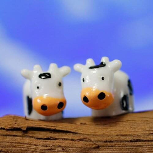 10pcs Cute Kawaii Mini Cow Animals Home Micro Landscape Fairy Garden Figurines Miniatures Garden Home Decor DIY Accessories