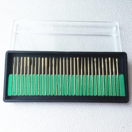 2 Sets(60pcs) New Dental Diamond Burs Millers Tooth Drill Jewelers -Golden color