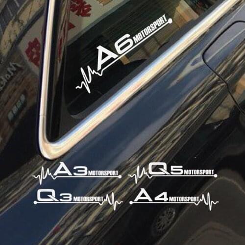2pieces 20cmx5cm Car Side Window Stickers Decals For Audi A4 A3 A5 A6 A7 A8 Q3 Q5 Q7 Q8 TT