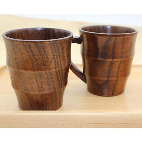 20pcs Simple Natural Eco-friendly Wooden Water Beer Cup Tea/Milk/Breakfast Coffee Teacup Jujube Wood Vintage Tableware ZA5166