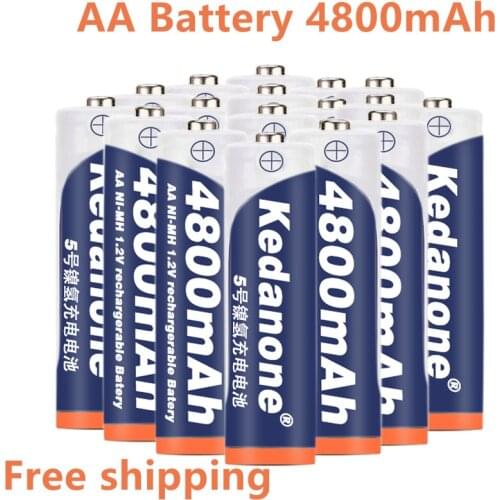 2020 1.2V AA battery 4800mAh NI MH AA Pre-Charged Rechargeable Battery Ni-MH Rechargeable aa Battery For Toys Camera Microphone