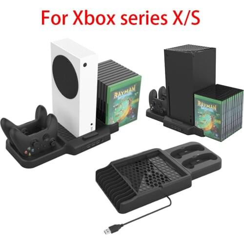 3 In 1 Console Cooling Base For Xbox Series X/S With Dual Gamepad Charge Stand CD Storage Bracket For Xbox Series X S