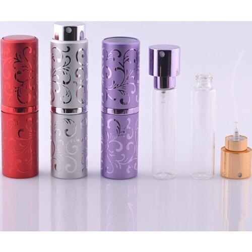 4 pcs 15ml Rotating glass spray bottle dropper portable sample bottles frosted perfume points bottling oil bottle