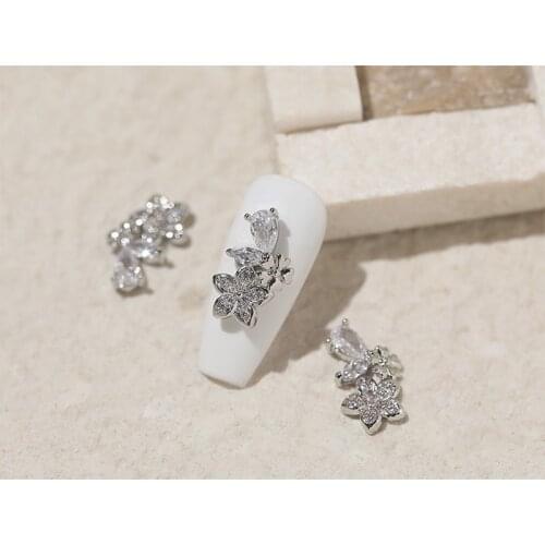 5pcs New Nail Art Zircon Jewelry Flower Diamond Nail Decoration 3D Japanese Nail Accessories