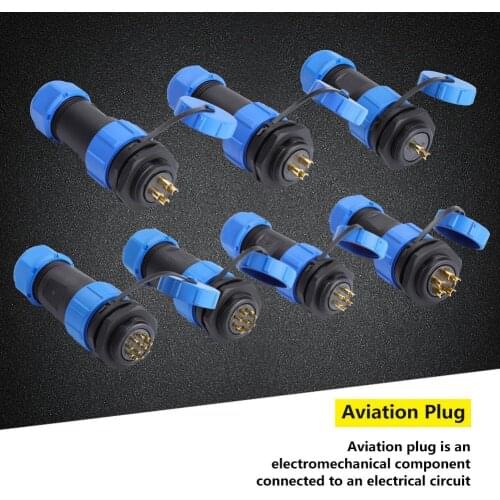 5pcs SP16 IP68 waterproof connector male plug & female socket 2/3/4/5/6/7/8/9 pin panel Mount wire cable connector aviation plug