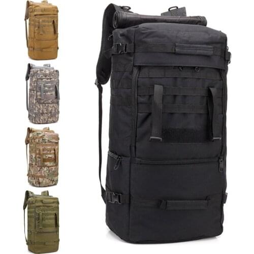 60L Tactical Molle Backpack Outdoor Military Army Camo Bags Waterproof Hiking Hunting Camping Rucksack