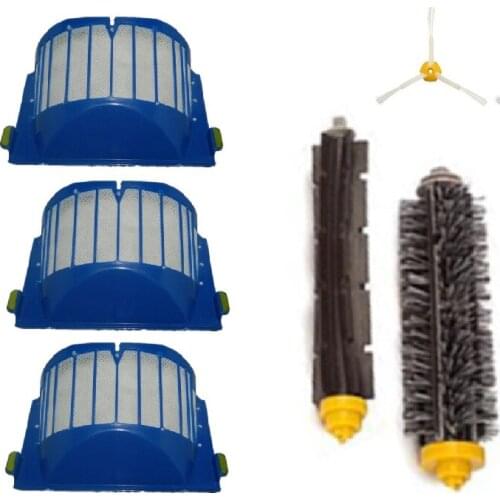 Aerovac Filter +Bristle and Flexible Beater Brush for irobot roomba 620 610 630 650 660 Vacuum Cleaner Accessories