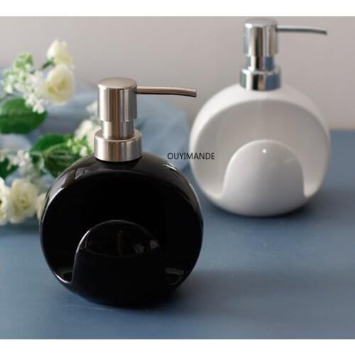 Bathroom Accessories Ceramic Lotion Press Dual-use Simple Household Multifunctional Detergent Dispensing Hand Sanitizer Bottle
