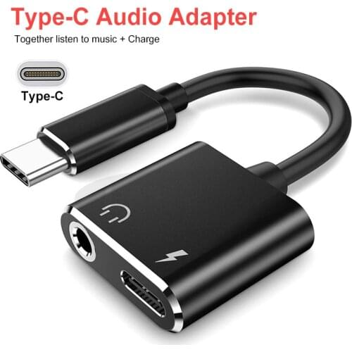 2 in 1 Type C to 3.5MM Audio Aux Adapter Charging Port Two-in-One Type-C Audio Charging AUX Adapter Cable Songs Call Connector
